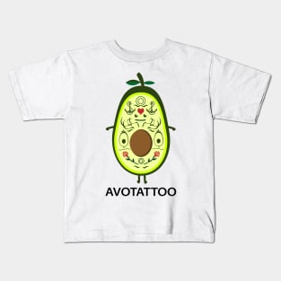 Funny tattooed avocado Kids T-Shirt
